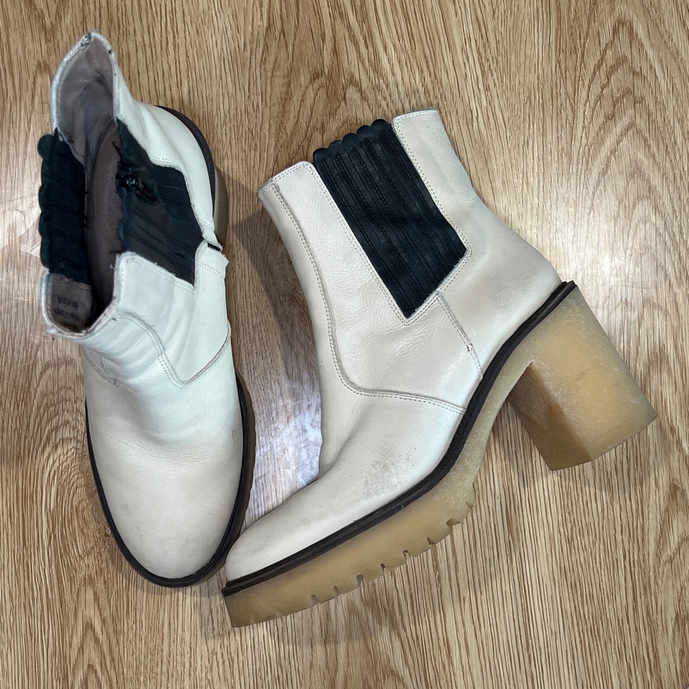 Free People James Chelsea Boots bone white leather multiple size 41/10